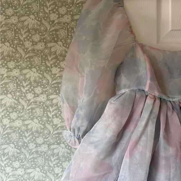 Selkie Dreamy Pastel Puff Sleeve Dress - Picture 2 of 4